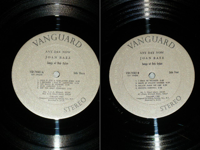 画像: JOAN BAEZ - ANY DAY NOW:SONGS OF BOB DYLAN  ( Ex++/MINT-)  / 1969 US AMERICA ORIGINAL Used 2-LP's 