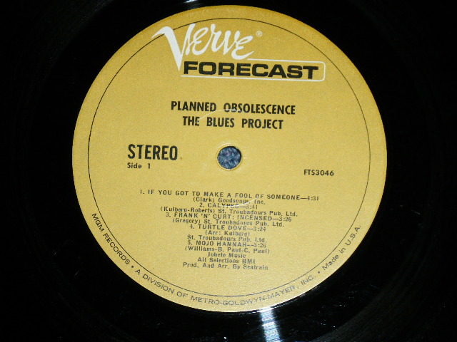 画像: THE BLUES  PROJECT -  PLANNED OBSOLESCENCE  ( Ex/Ex+++) / 1968 US ORIGINAL STEREO  Used LP 