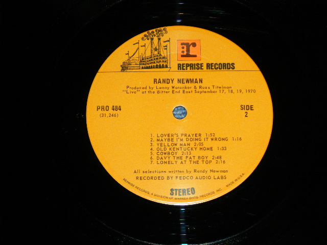 画像: RANDY NEWMAN - LIVE( Ex+/Ex+++ :SMEDSP ) / 1970 US AMERICA ORIGINAL"PROMO ONLY" Used LP  