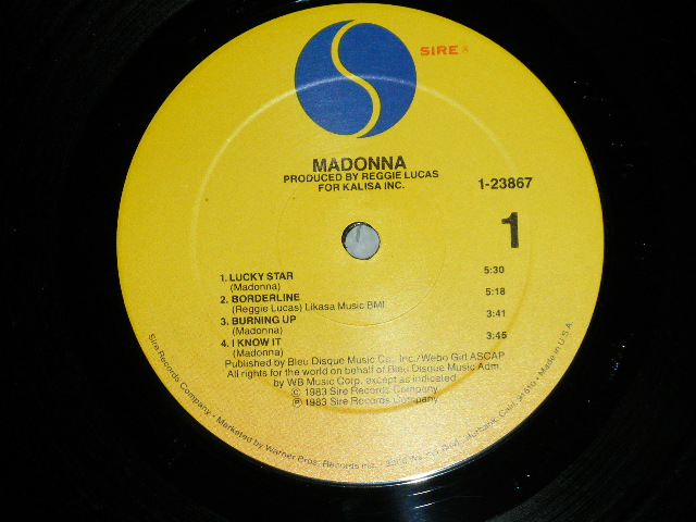 画像: MADONNA - MADONNA ; Debut Album ( Matrix # A:1-23867-A - RE3 SH4 B-17958-Re3 SH4 SLM △　4114 1-1 / B: 1-23867-B-RE1-SH6  B-17959 - Re1-SH4 SLM △4114-x)( MINT/MINT)     / 1983 US AMERICA ORIGINAL Used  LP