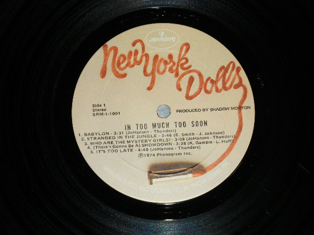 画像: NEW YORK DOLLS - IN TOO MUCH TOO SOON (Matrix # (Ex++/Ex++ Looks:MINT-)  / 1974 US AMERICA ORIGINAL 1st Press "CUSTOM Label" Used LP 