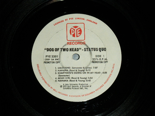 画像: STATUS QUO -  DOG OF TWO HEAD  ( VG+++/Ex++ : Heatwarp ) / 1972 US AMERICA ORIGINAL Used LP 