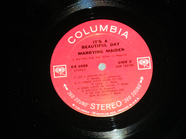 画像: IT'S A BEAUTIFUL DAY - MARRYING MAIDEN (Matrix # A)XSM-153159-1-D /B)XSM-153160-1C )  ( Ex++/Ex+++ A-1,B-4:Ex+: EDSP ) / 1970 US AMERICA ORIGINAL "360 SOUND Label" Used LP 