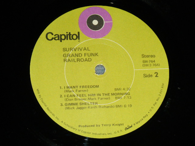 画像: GFR GRAND FUNK RAILROAD - SURVIVAL ( Matrix #  1-764-F-5/ -2-764-F-5) ( Ex+/Ex-: EDSP ) / 1971 US AMERICA ORIGINAL 1st Press "GREEN Label"  Used LP 