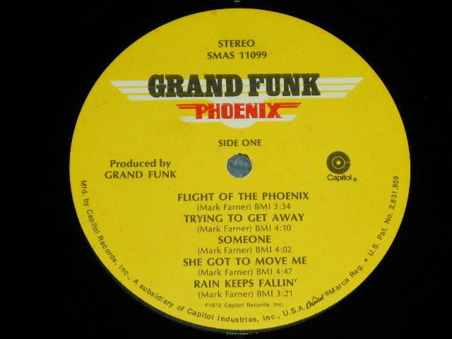 画像: GFR GRAND FUNK RAILROAD - PHOENIX ( Matrix # SMAL-1-11099  Z6 / SMAL-2-11099 Z6 ) ( Ex/Ex+ : EDSP,Light Warp  ) / 1972 US AMERICA ORIGINAL 2nd Press "TITLE PRINTED on FRONT TOP" "CUSTOM Label"  Used LP 