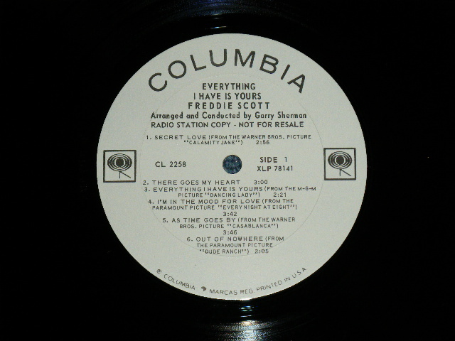 画像: FREDDIE SCOTT - EVERYTHING I HAVE IS YOURS ( Ex++/MINT- B-2:Looks:Ex++ ) / 1964 US AMERICA ORIGINAL "WHITE LABEL PROMO" MONO  Used LP +