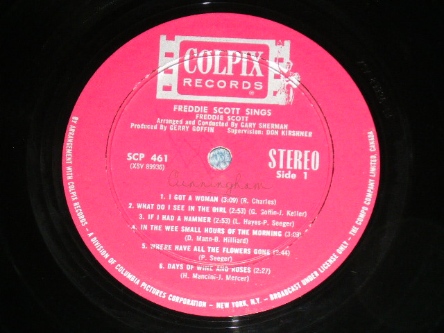 画像: FREDDIE SCOTT - FREDDIE SCOTT SINGS : Produced by GERRY GOFFIN ( Ex++/Ex+++ : EDSP,BB) / 1964 CANADA ORIGINAL 1st Press "MARLOON Label" STEREO  Used LP +