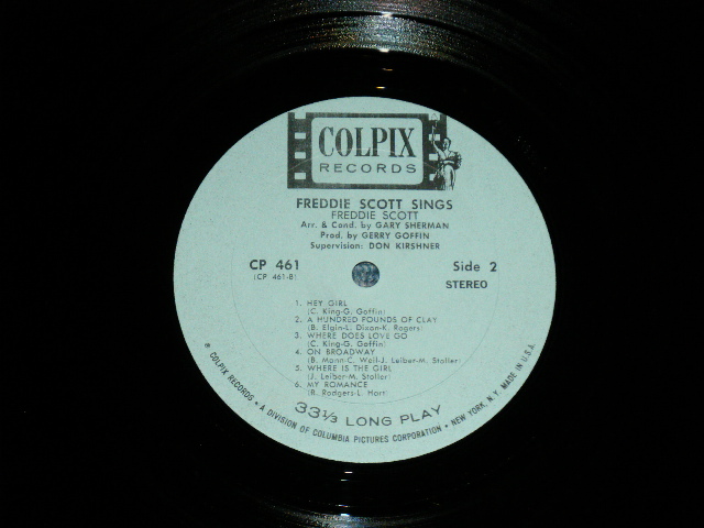 画像: FREDDIE SCOTT - FREDDIE SCOTT SINGS : Produced by GERRY GOFFIN ( Ex+++/Ex+++ ) / 1964 US AMERICA  ORIGINAL 2nd Press "BLUE Label" STEREO  Used LP +