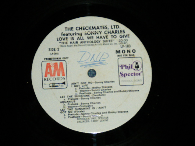 画像: The CHECKMATES, LTD. - LOVE IS ALL WE HAVE TO GIVE (Phil Spector Works ) .( VG+++/Ex+++ : EDSP,STOBC,WOBC,WOL )  ) ../ 1969 US AMERICA ORIGINAL "PROMO OBNLY MONO Mix" "WHITE LABEL" Used LP