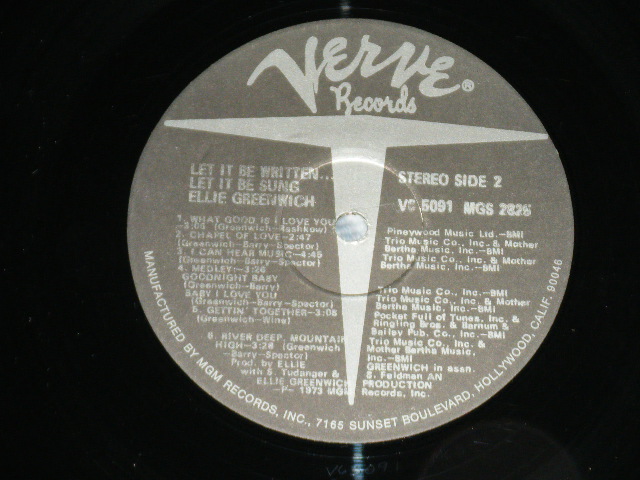 画像: ELLIE GREENWICH - LET IT BE WRITTEN, LET IT BE BE SUNG.( MINT/MINT) ../ 1973 US AMERICA ORIGINAL Used LP