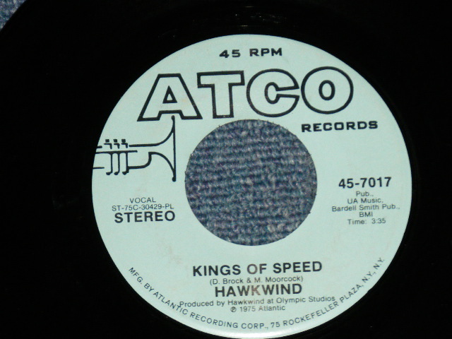 画像: HAWKWIND - KINGS OF SPEED  Mono:Stereo ( Ex+++ Looks:Ex+  )  / 1975  US AMERICA ORIGINAL "PROMO Only Same Flip MONO - STEREO" Used 7" Single 