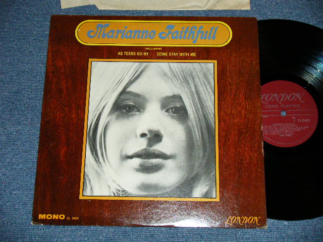 画像1: MARIANNE FAITHFULL - MARIANNE FAITHFULL ( Matrix # ARL-6753  / ARL- 6754 ) ( Ex++,Ex /Ex++ )  / 1965 US AMERICA  ORIGINAL "MARRON Label with Un-Boxed LONDON " MONO Used LP 