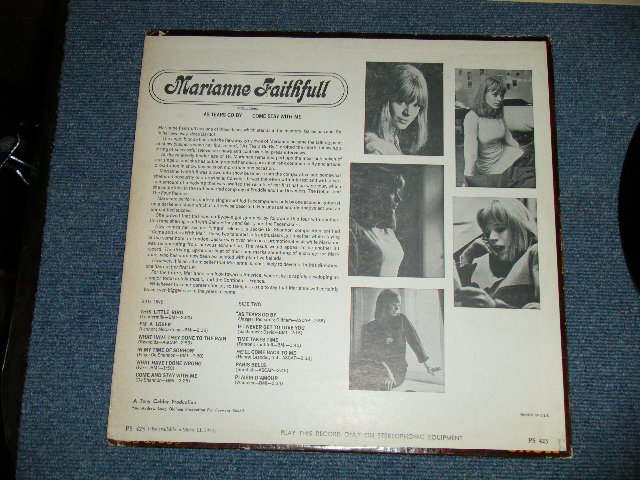 画像: MARIANNE FAITHFULL - MARIANNE FAITHFULL ( Matrix # ZAL-6753-R /  ZAL-6754  ) ( Ex+/Ex+++ )  / 1965 US AMERICA  ORIGINAL "BLUE Label with Un-Boxed LONDON " STEREO Used LP 