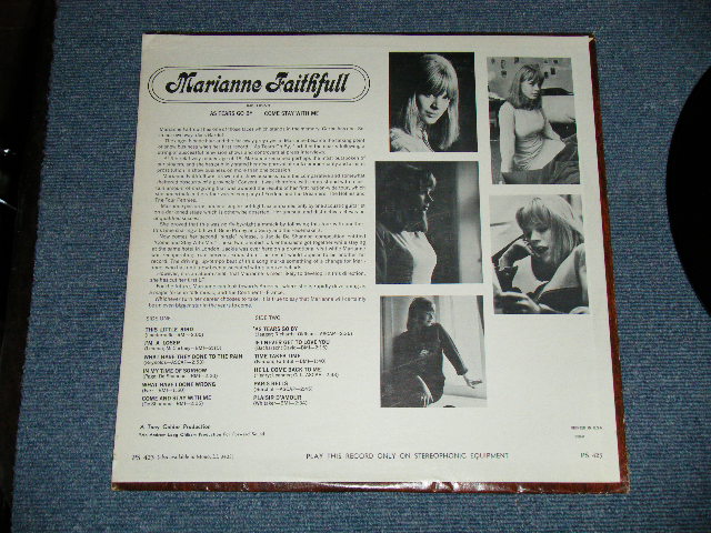 画像: MARIANNE FAITHFULL - MARIANNE FAITHFULL ( Matrix # ZAL---6753-1 OS /  ZAL---6754-1 OS ) ( Ex+++/Ex+++ )  / 1965 US AMERICA  ORIGINAL "BLUE Label with Boxed LONDON " STEREO Used LP 