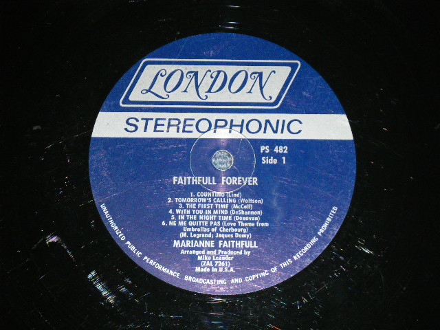 画像: MARIANNE FAITHFULL - FAITHFULL FOREVER ( Matrix # ZAL-7261-1D  /  ZAL-7262-1D ) (Ex+/Ex+ )  / 1966 US AMERICA  ORIGINAL "BLUE Label with Boxed LONDON " STEREO Used LP 