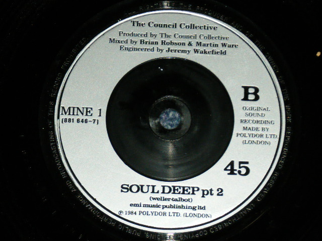 画像: The COUNCIL COLLECTIVE ( STYLE COUNCIL / PAUL WELLER ) - SOUL DEEP ( Ex+++/Ex+++ )  / 1984  UK ENGLAND ORIGINAL Used 7"  Single with PICTURE SLEEVE 