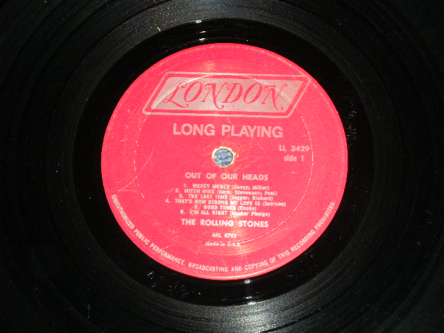 画像: ROLLING STONES - OUT OF OUR HEADS (G+/VG WOL, B-4:Poor Jump)  /  1965 US AMERICA  ORIGINAL "RED LABEL with Boxed LONDON Label" MONO Used LP