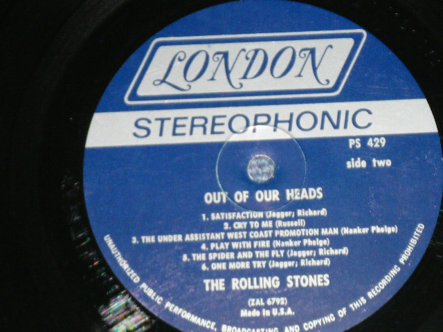 画像: ROLLING STONES - OUT OF OUR HEADS ( Matrix # ZAL-6791-1/ZAL-6792-1 )( Ex++/Ex++ Looks:Ex+++)  /  1965 US AMERICA  ORIGINAL "NON-CREDIT at TOP at TOP Front cvr" "BLUE LABEL with Boxed LONDON Label" STERE Used LP