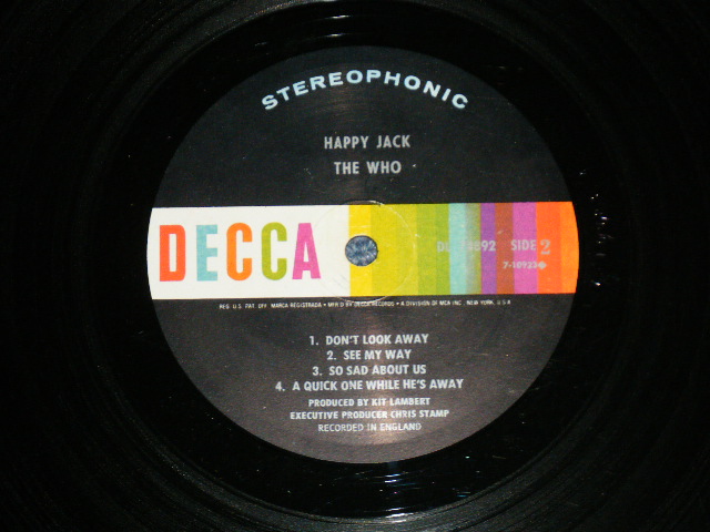 画像: THE WHO  -  HAPPY JACK ( Ex/Ex++ Looks:Ex+)/ 1967 US AMERICA ORIGINAL STEREO  Used  LP 