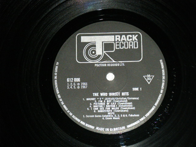 画像: THE WHO  -  DIRECT HITS  ( Matrix # A//1/B//1 ) (Ex++/Ex++ A-1,B-1:Ex) / 1968 UK ENGLAND ORIGINAL MONO Used  LP 