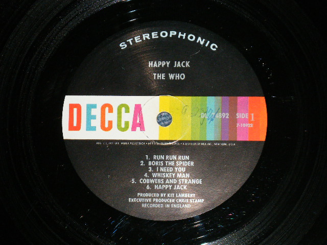 画像: THE WHO  -  HAPPY JACK ( Ex/Ex++ Looks:Ex+)/ 1967 US AMERICA ORIGINAL STEREO  Used  LP 