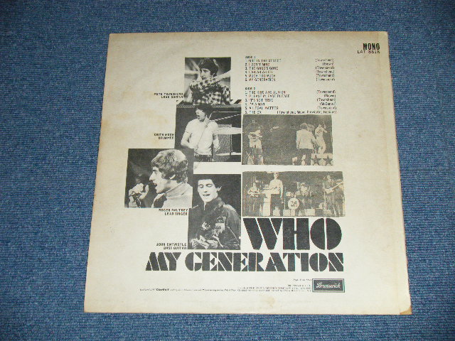画像: THE WHO  -  MY GENERATION ( Matrix # 2B/2B ) (Ex+++,Ex+/Ex+++) / 1966 UK ENGLAND ORIGINAL MONO Used  LP 