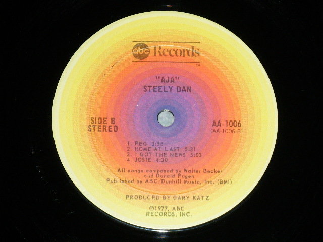 画像: STEELY DAN - AJA ( Matrix # AA 1006(RE-3)-1+5/AA 1006(RE-3) B-1 ) ( Ex+++/MINT- A-3(Looks):Ex+++ ) / 1977 US AMERICA ORIGINAL "With HARD INNER SLEEVE" Used LP 