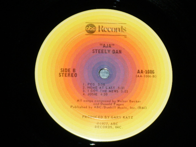 画像: STEELY DAN - AJA ( Matrix # AA 1006(RE-3)-A 1D/AA 1006(RE-4) 1B ) ( Ex++/Ex+++,Ex++ ) / 1977 US AMERICA ORIGINAL Used LP 