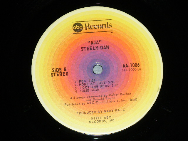 画像: STEELY DAN - AJA ( Matrix # AA 1006(RE-3)-B T3/AA 1006(RE-3)-A 1 ) ( Ex++/MINT- ) / 1977 US AMERICA ORIGINAL "With HARD INNER SLEEVE" Used LP 