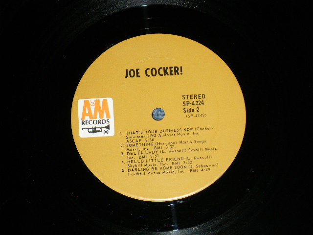 画像: JOE COCKER - JOE COCKER(Matrix # A&M SP 4347-8 / A&M SP 4348-8 ) ( Ex+/Ex++) / 1969 US AMERICA ORIGINAL "BROWN LABEL" Used LP