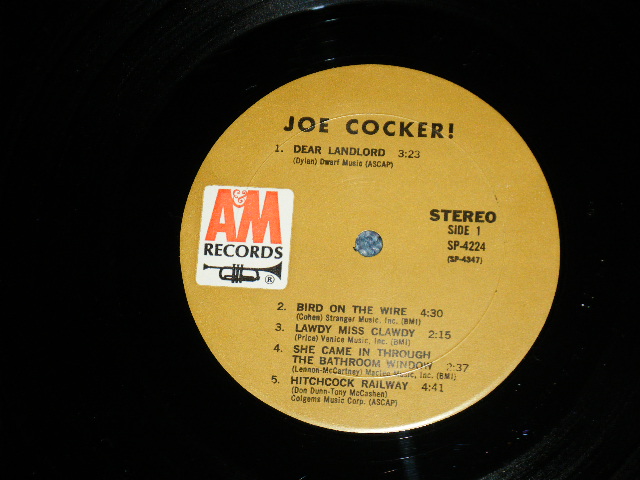 画像: JOE COCKER - JOE COCKER(Matrix # A&M SP 4347 17RE △14064(2) / A&M SP 4348 15 △14064-X(1) ) ( Ex+/Ex++ Looks:Ex) / 1969 US AMERICA ORIGINAL "BROWN LABEL" Used LP