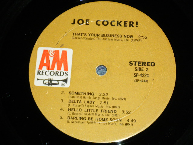 画像: JOE COCKER - JOE COCKER(Matrix # A&M SP 4347 17RE △14064(2) / A&M SP 4348 15 △14064-X(1) ) ( Ex+++/Ex++) / 1969 US AMERICA ORIGINAL "BROWN LABEL" Used LP