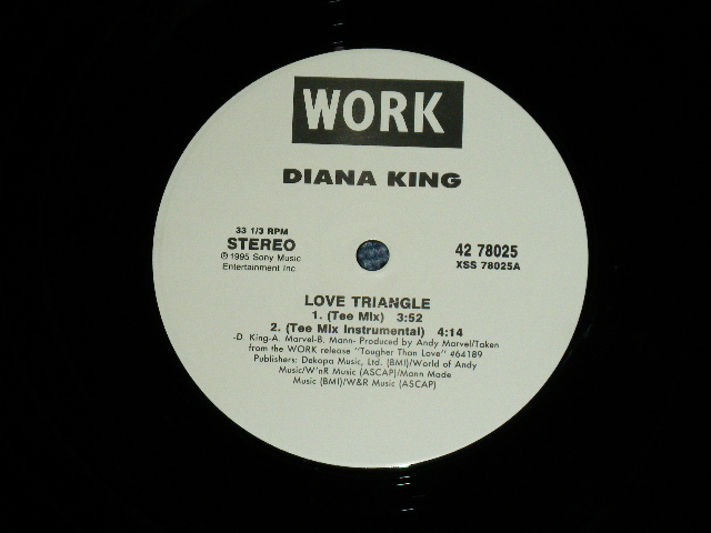 画像: DIANA KING - LOVE TRIANGLE ( MINT/MINT- ) /  1995 US AMERICA   ORIGINAL Used 12"