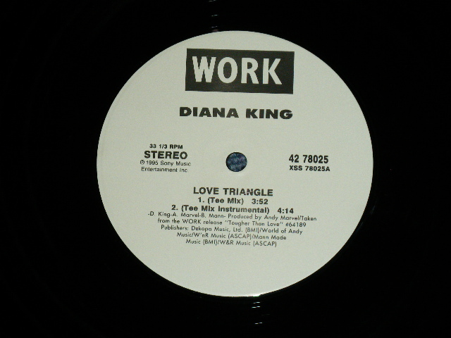 画像: DIANA KING - LOVE TRIANGLE ( MINT/MINT- ) /  1995 US AMERICA   ORIGINAL Used 12"