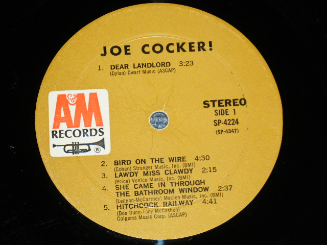 画像: JOE COCKER - JOE COCKER(Matrix # A&M SP 4347 17RE △14064(2) / A&M SP 4348 15 △14064-X(1) ) ( Ex+++/Ex++) / 1969 US AMERICA ORIGINAL "BROWN LABEL" Used LP