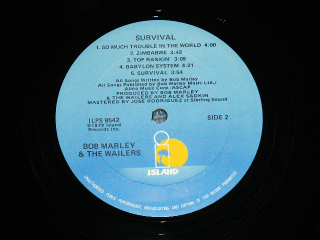 画像: BOB MARLEY & The WAILERS -  SURVIVAL ( MINT-/MINT-) / 1979 US AMERICA ORIGINAL Used LP 