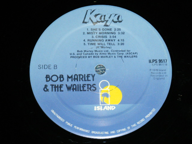 画像: BOB MARLEY & The WAILERS -  KAYA ( Ex+/Ex+++ : SWOBC) / 1978 US AMERICA ORIGINAL Used LP 