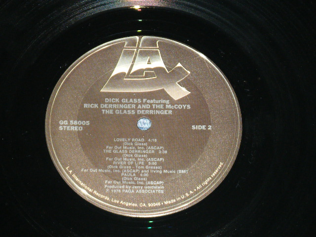 画像: DICK GLASS feat.  RICK DERRINGER and The McCOYS  - The GLASS DERRINGER ( Ex++/Ex+++  )   / 1976 US AMERICA  ORIGINAL Used LP  