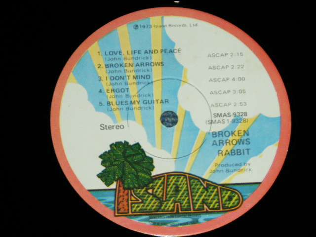 画像: RABBIT ( TETSU YAMAUCHI,SIMON KIRKE,PETE CARR,+) - BROKEN ARROWS  ( Ex++/MINT-) / 1973 US AMERICA ORIGINAL  Used LP