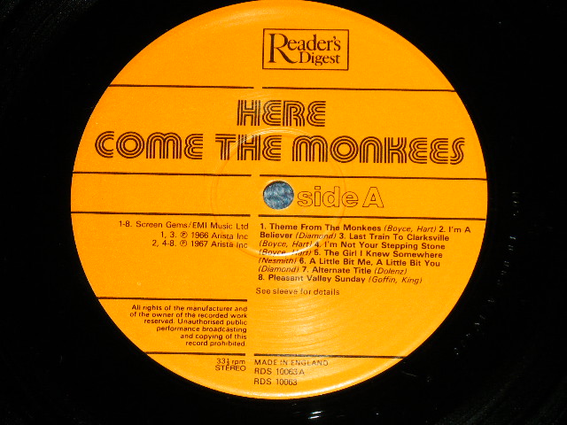 画像: The MONKEES - HERE COME THE MONKEES  ( Ex+++/MINT-) / 1983 UK ENGLAND "MAIL ORDER" Used LP 