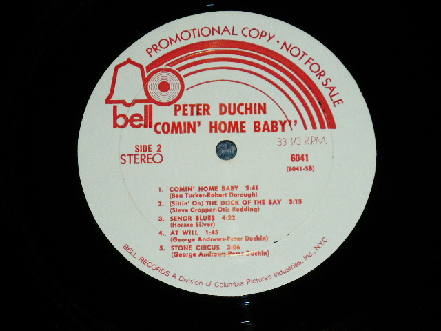 画像: PETER DUCHIN - COMING HOME BABY :Great Funky TUNE with SUPER SIDEMEN   (  Ex++/MINT-  : BB for Promo, EDSP ) / 1970's  US AMERICA ORIGINAL;"WHITE LABEL PROMO" Used LP 