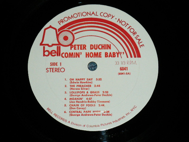 画像: PETER DUCHIN - COMING HOME BABY :Great Funky TUNE with SUPER SIDEMEN   (  Ex++/MINT-  : BB for Promo, EDSP ) / 1970's  US AMERICA ORIGINAL;"WHITE LABEL PROMO" Used LP 