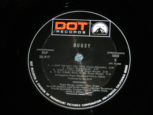 画像: BUGSY ( Ex:PAUL BUTTERFIELD B.B.) - BUGSY  ( Ex+/Ex+++  :Wtrdmg   ) / 1968  US AMERICA ORIGINAL Used LP 