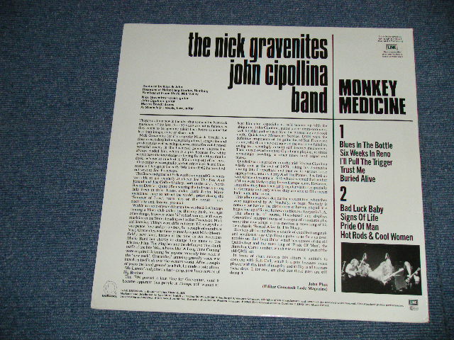 画像: NICK GRAVENITES  - JOHN CLIPOLLINA BAND  - MONKEY MEDICINE ( Ex++/MINT- : White Wax ) / 1982 GERMAN ORIGINAL "WHITE WAX Vinyl) Used LP 