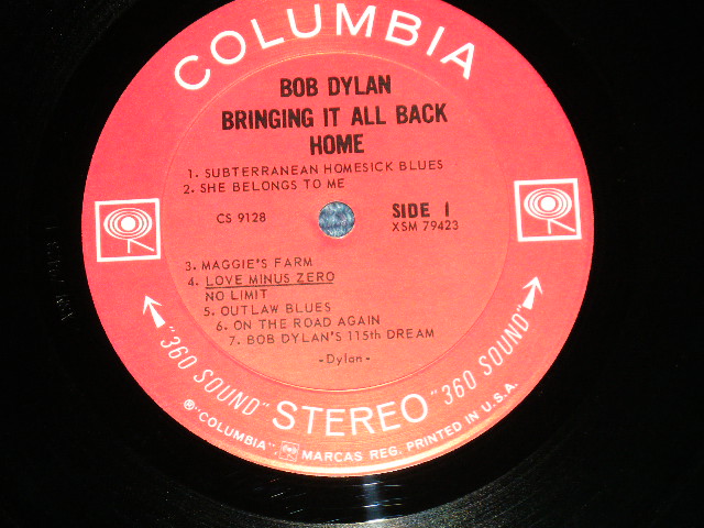 画像: BOB DYLAN -  BRINGING IT ALL BACK HOME  ( Matrix # A)1J / B)1H : Ex/MINT-) /  1965 US AMERICA ORIGINAL "WHITE 360 Sound Label" STEREO  Used LP 