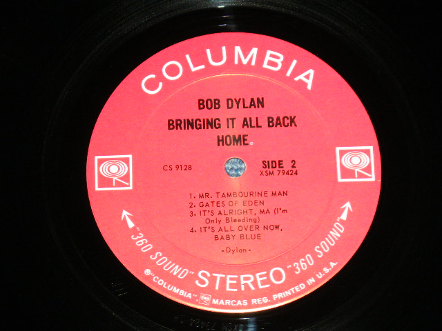 画像: BOB DYLAN -  BRINGING IT ALL BACK HOME  ( Matrix # A)1J / B)1H : Ex/MINT-) /  1965 US AMERICA ORIGINAL "WHITE 360 Sound Label" STEREO  Used LP 