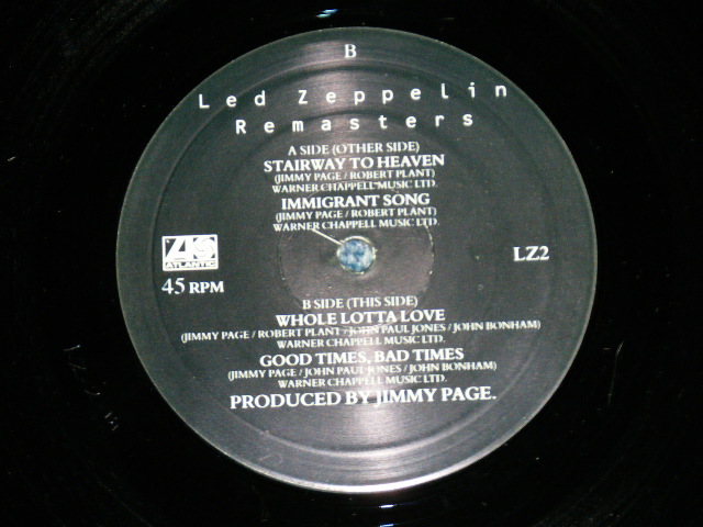 画像: LED ZEPPELIN - REMASTERS : PROMO ONLY (Ex+++/MINT-) / 1990 US AMERICA ORIGINAL  "PROMO ONLY 5 Tracks" Used 10" LP 