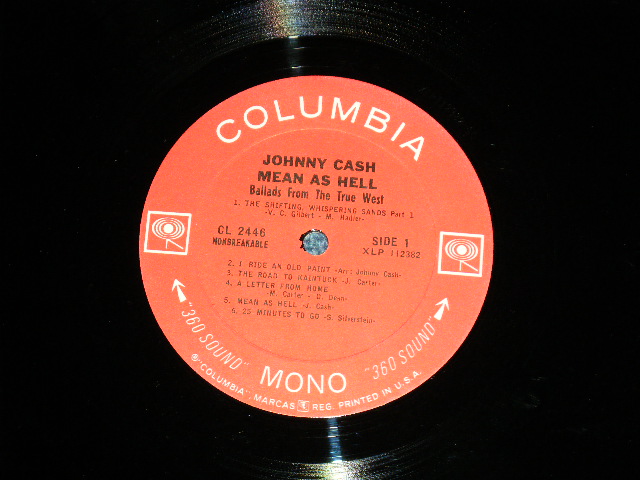 画像: JOHNNY CASH -  MEAN AS HELL! ( Ex++/Ex+++ : EDSP ) / 1965 US AMERICA  ORIGINAL "360 SOUND Label" MONO  Used LP 