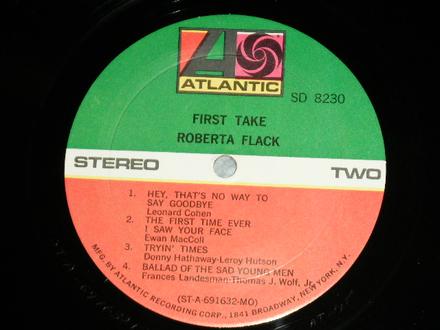 画像: ROBERTA FLACK - FIRST TAKE  ( Ex+++/Ex+++,Ex++ )  / 1969 US AMERICA ORIGINAL   "1841" Credit on Label   Used LP 