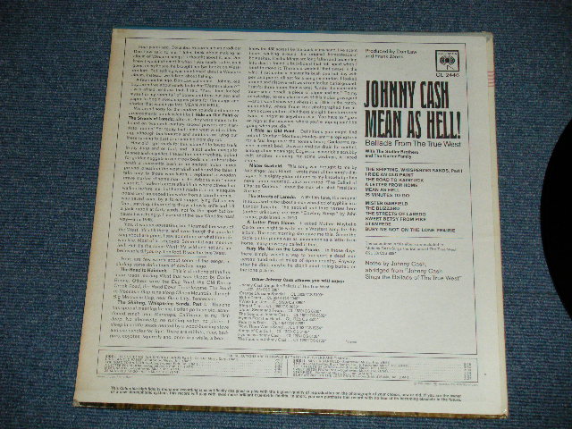 画像: JOHNNY CASH -  MEAN AS HELL! ( Ex++/Ex+++ : EDSP ) / 1965 US AMERICA  ORIGINAL "360 SOUND Label" MONO  Used LP 